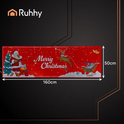 Tapis de Noël antidérapant 160 x 50 cm - Séchage rapide