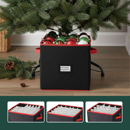 Boîte de rangement pour boules de Noël, peut contenir 64 décorations