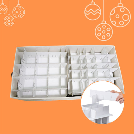 Boîte de rangement pour boules de Noël, capacité de 96 boules, séparateurs ajustables