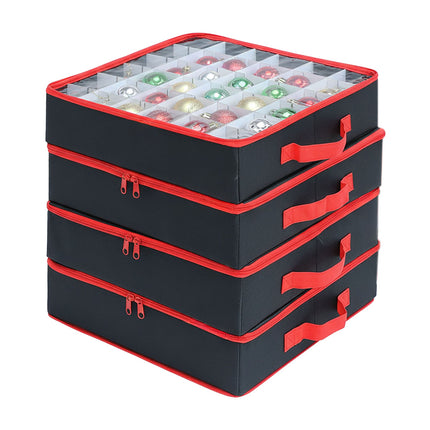 Boîtes de rangement pour boules de Noël, lot de 4, capacité de 64