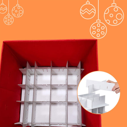 Boîtes de rangement pour boules de Noël, lot de 3 avec séparateurs