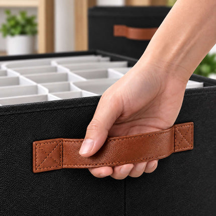 Christmas Bauble Storage Box for 96 Baubles with Handles, Black, Dividers