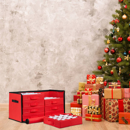Boîte de rangement pour boules de Noël avec séparateurs réglables