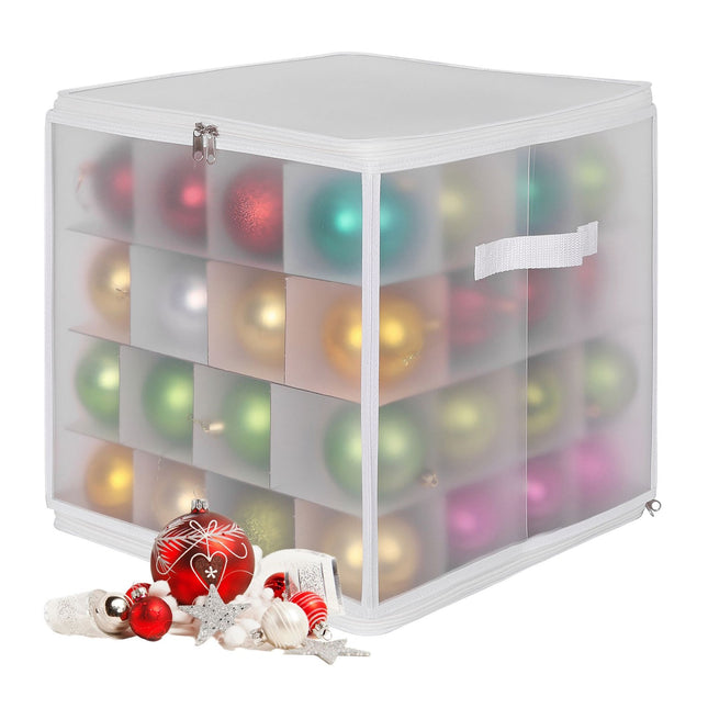 Boîte de rangement pour boules de Noël avec séparateurs ajustables