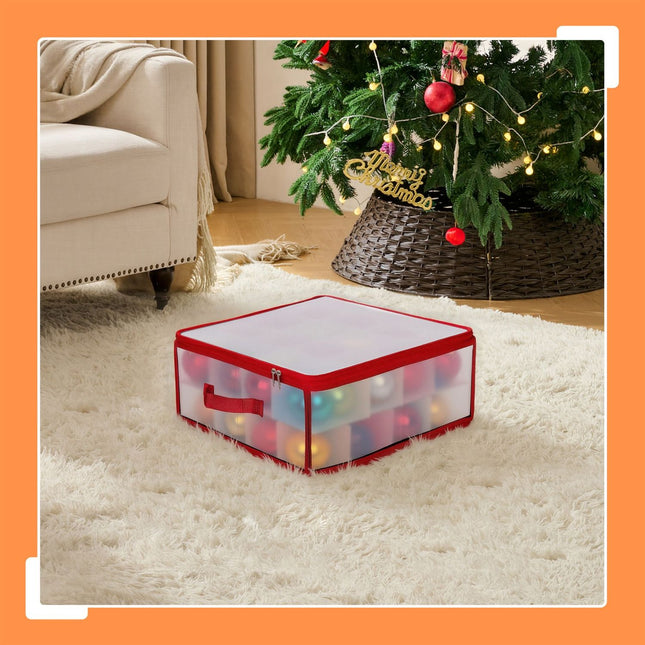 Boîte de rangement pour boules de Noël avec séparateurs ajustables