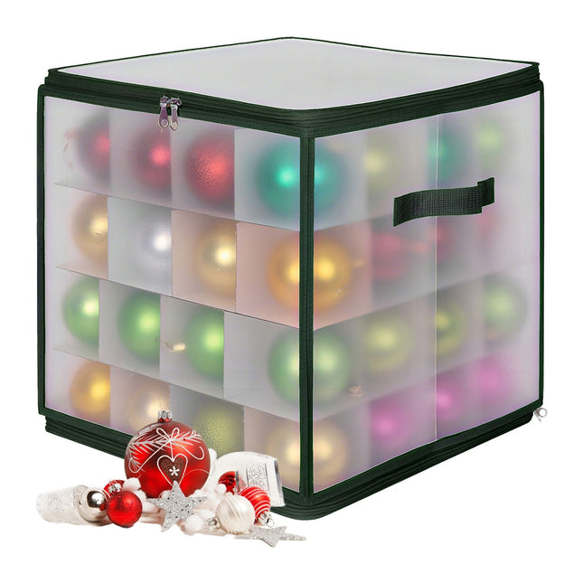 Boîte de rangement pour boules de Noël avec séparateurs ajustables