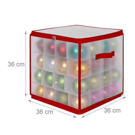 Boîte de rangement pour boules de Noël avec séparateurs ajustables