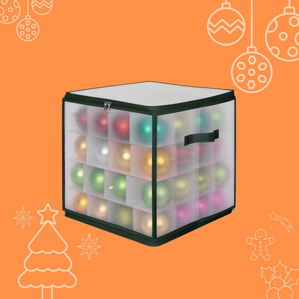 Boîte de rangement pour boules de Noël avec séparateurs ajustables