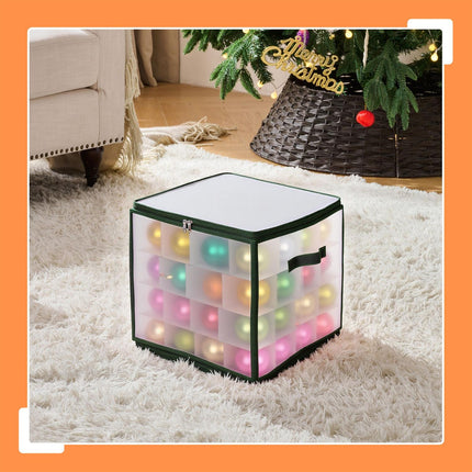 Boîte de rangement pour boules de Noël avec séparateurs ajustables