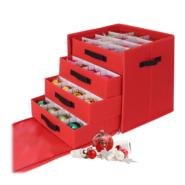 Boîte de rangement pour boules de Noël avec séparateurs ajustables