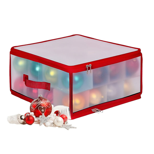 Boîte de rangement pour boules de Noël avec séparateurs ajustables