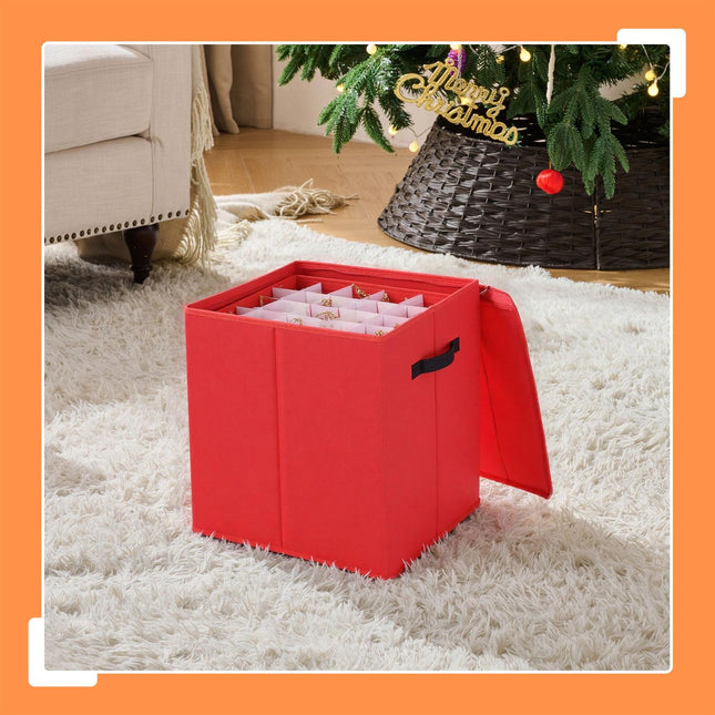 Boîte de rangement pour boules de Noël avec séparateurs ajustables