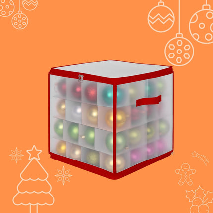 Boîte de rangement pour boules de Noël avec séparateurs ajustables