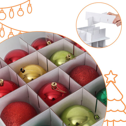 Weihnachtskugel-Aufbewahrungsbox mit verstellbaren Trennwänden