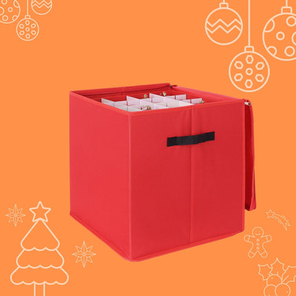 Boîte de rangement pour boules de Noël avec séparateurs ajustables