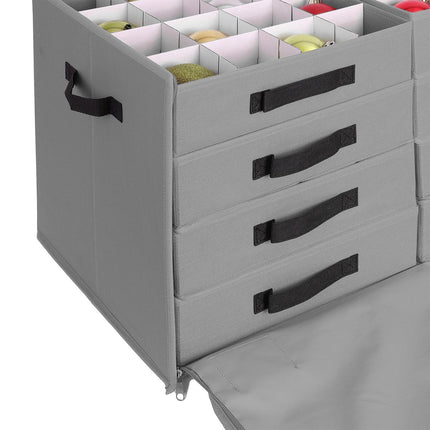 Weihnachtskugel-Aufbewahrungsbox mit Trennwänden, transparent