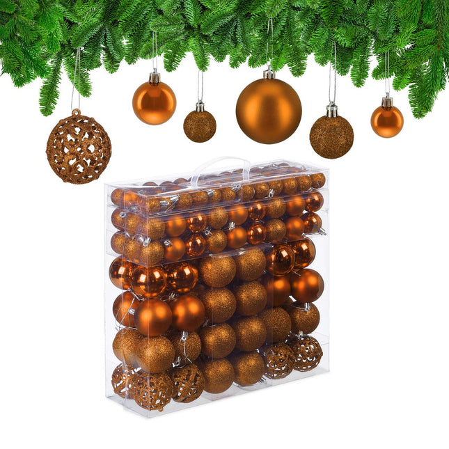 Ensemble de boules de Noël, 150 pièces, finitions assorties