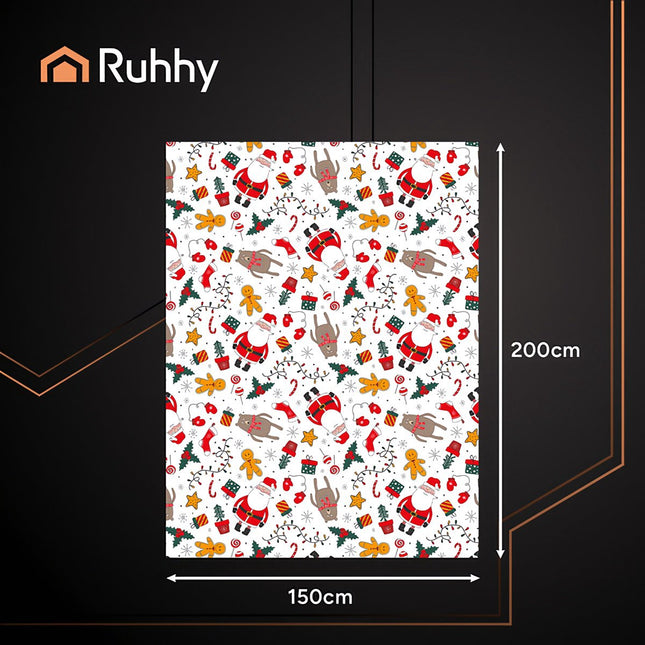 Couverture de Noël, 150 x 200 cm, polyester doux, blanche