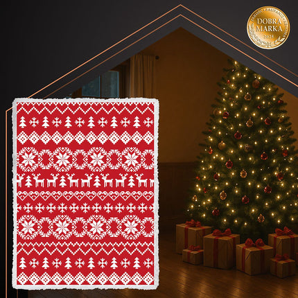 Couverture de Noël réversible, 130 x 170 cm, polyester