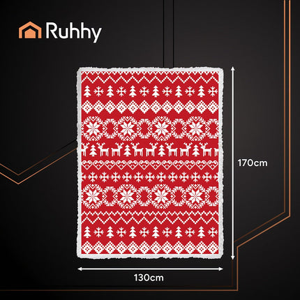 Couverture de Noël réversible, 130 x 170 cm, polyester