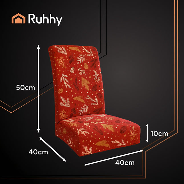 Housses de chaises de Noël, rouges, élastiques, lot de 6, 50 x 40 x 40 cm