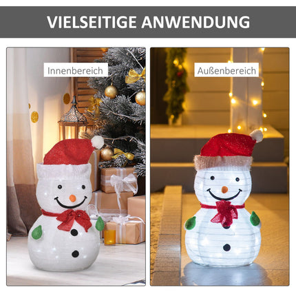 Schneemann-Weihnachtsdeko mit LED-Beleuchtung, wetterfest