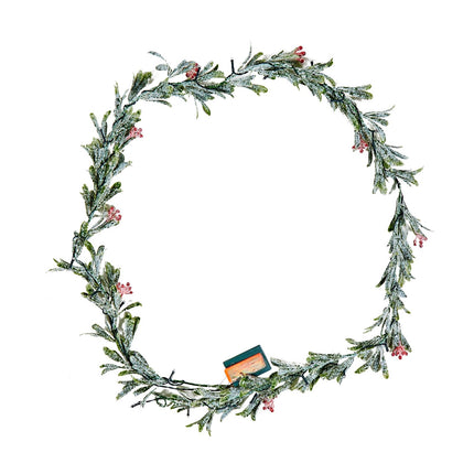 Christmas Garland 6.6 ft with 20 LED Lights, Berries