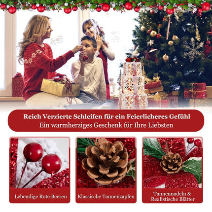 Weihnachtsgeschenkboxen 3er Set Beleuchtete Geschenkboxen mit Schleifen LED-Leuchten 6H Timer