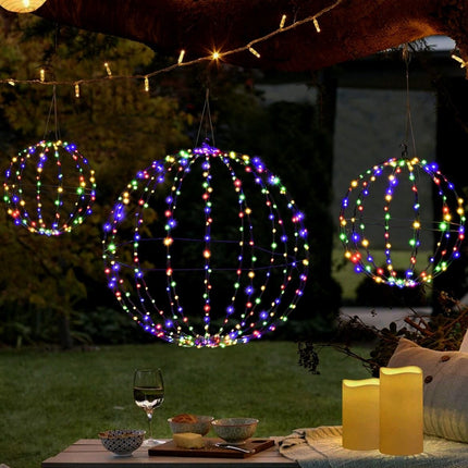 Boule lumineuse de Noël, paquet de 2 boules LED pour lumières de Noël suspendues et debout