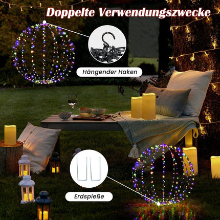 Boule lumineuse de Noël, paquet de 2 boules LED pour lumières de Noël suspendues et debout