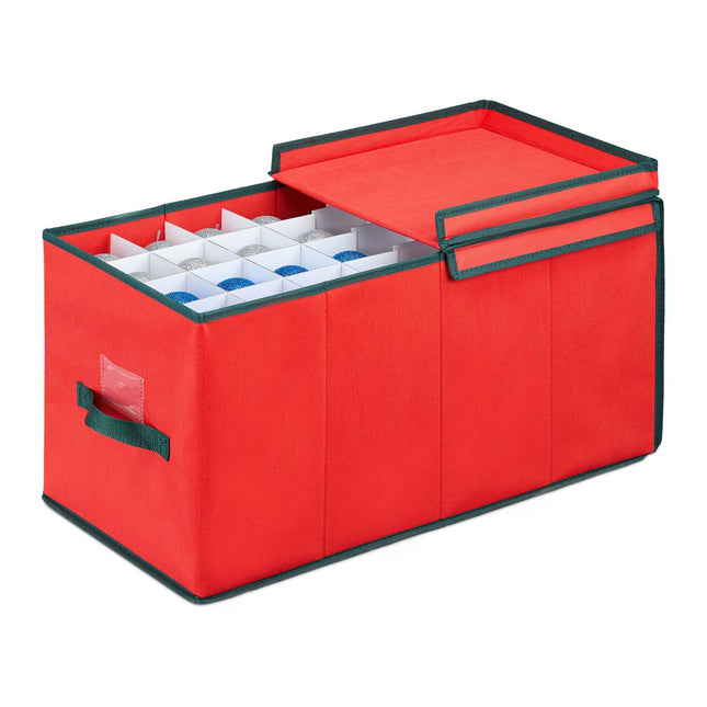 Boîte de rangement pour décorations de Noël avec séparateurs réglables