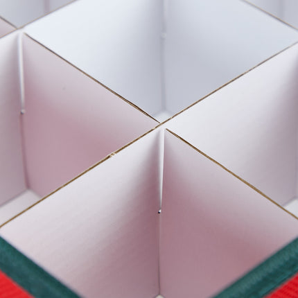 Weihnachtsbaumschmuck-Aufbewahrungsbox mit verstellbaren Trennwänden