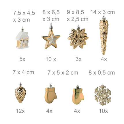Ensemble de décorations de Noël, 100 pièces, 10 modèles