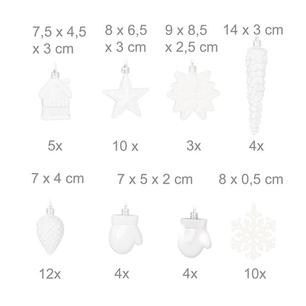 Ensemble de décorations de Noël, 100 pièces, 10 modèles