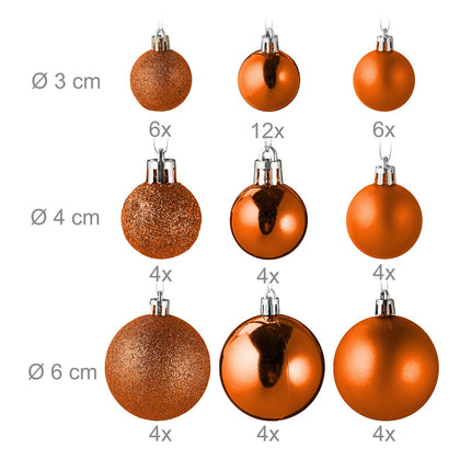 Weihnachtsbaumschmuck-Set, 100-teilig, 10 Designs
