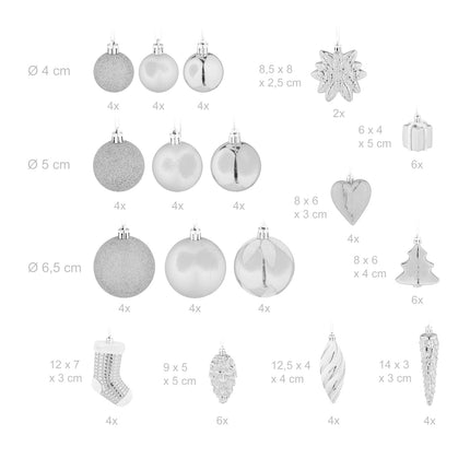 Ensemble de décorations de Noël, 72 pièces - Boules et décorations