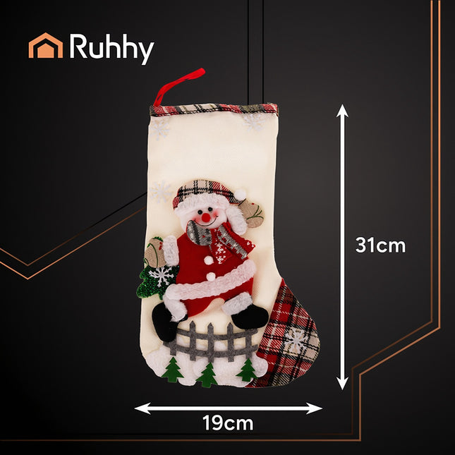 Weihnachtsstrumpf-Set, 4 Dekorative Designs, 19x31 cm