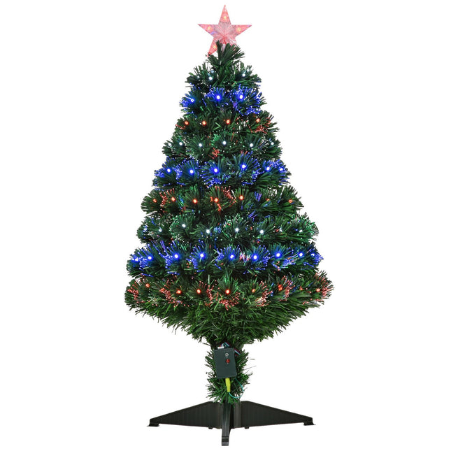 Sapin De Noël 90 Leds Étoile Verte Ø48 X H90 Cm