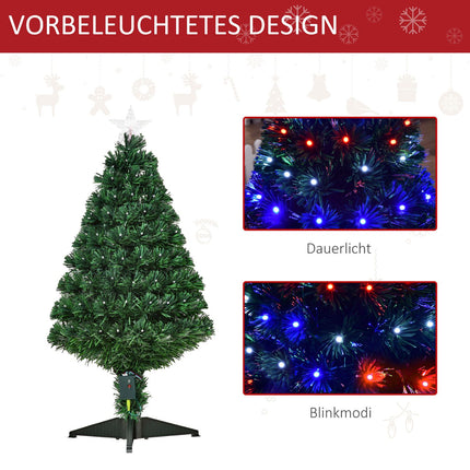 Sapin De Noël 90 Leds Étoile Verte Ø48 X H90 Cm
