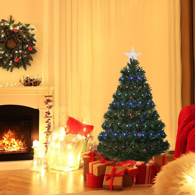 Sapin De Noël 90 Leds Étoile Verte Ø48 X H90 Cm
