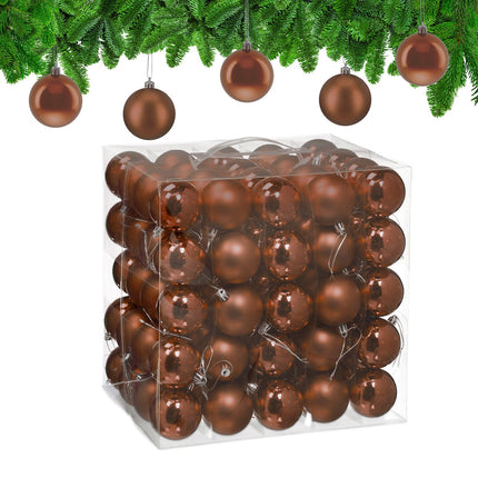 Lot de 100 boules de Noël mates et brillantes