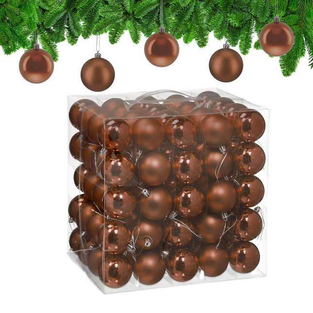 Weihnachtsbaumkugeln Set, 100 Stück, Matt & Glänzend