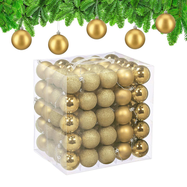 Weihnachtsbaumkugeln Set, 100 Stück, 3 Designs