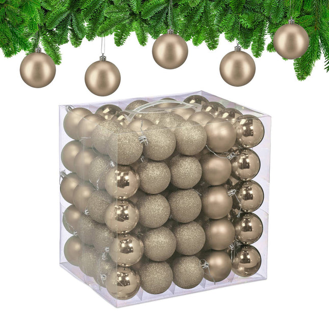 Ensemble de boules de Noël, 100 pièces, 3 modèles