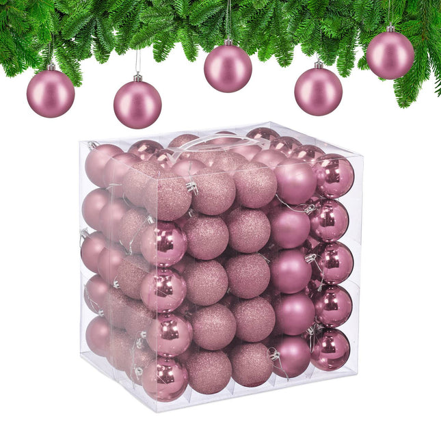 Weihnachtsbaumkugeln Set, 100 Stück, 3 Designs