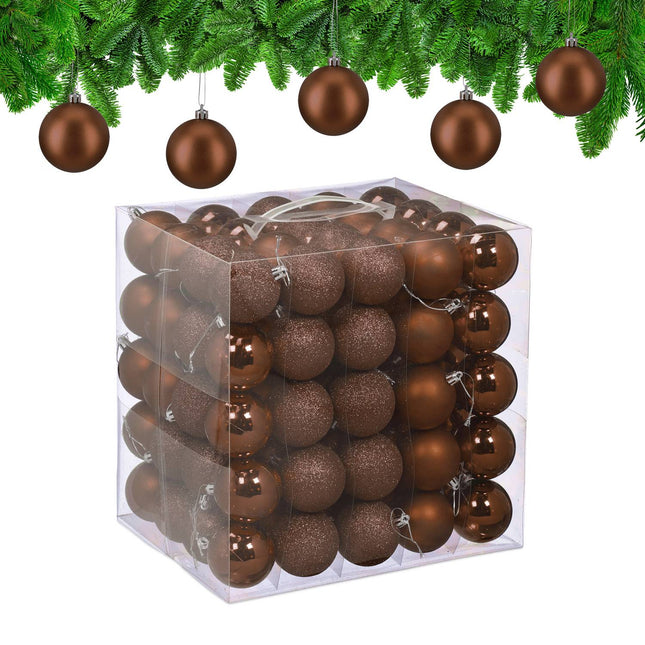 Ensemble de boules de Noël, 100 pièces, mat/brillant/pailleté