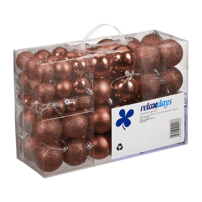 Ensemble de boules de Noël, 100 pièces, différentes tailles