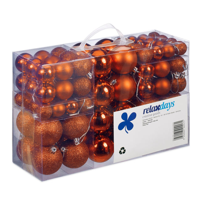 Weihnachtsbaumkugeln-Set, 100 Stück, verschiedene Größen