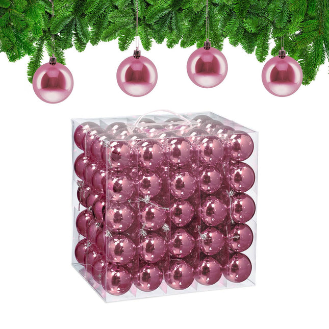 Weihnachtsbaumkugel-Set, 100 glänzende Ornamente