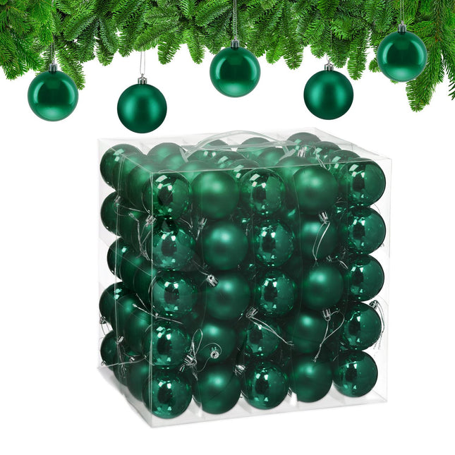 Weihnachtsbaumkugeln Set, 100 glänzende Ornamente